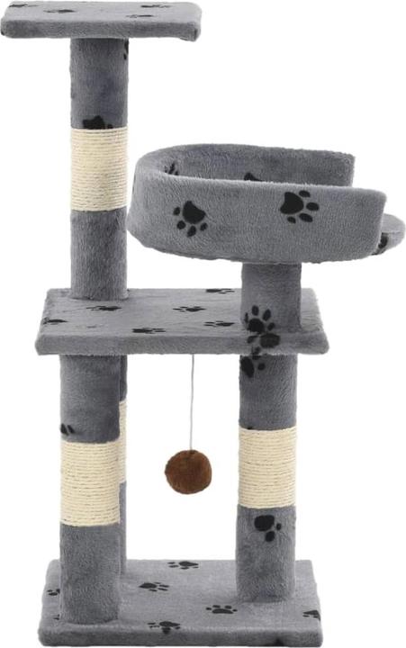 Actual product image vidaXL Kratzbaum (65 cm, Grey with paw pattern)