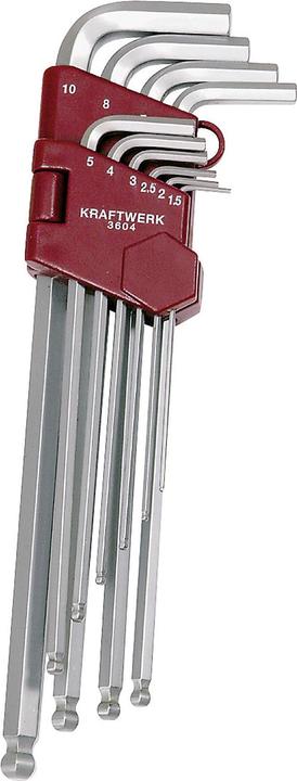 Actual product image Kraftwerk 10-p. Ballpoint hex. key wrench set XXL