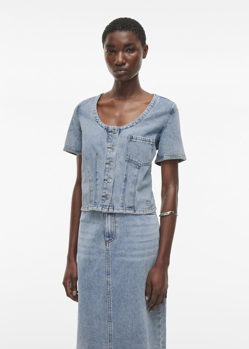 Produktbild Rouge Edit Denim Oberteil mit kurzen Ärmeln (38)