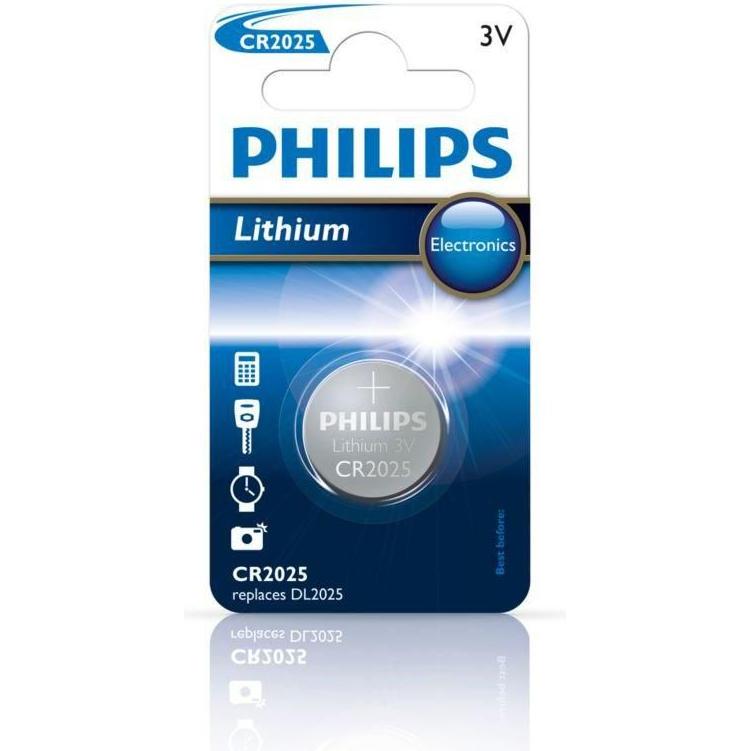 Philips Lithium Button cell (1 Stk., CR2025), Batterien + Akkus