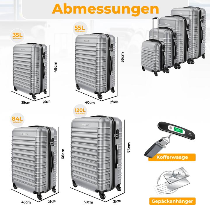 Image du produit Kesser 4-teiliges ABS-Hartschalenkofferset (34 l)
