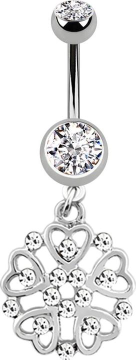 Immagine prodotto Star Piercing Banana in argento con ciondolo a cuore in argento (senza ottone, Titanio)