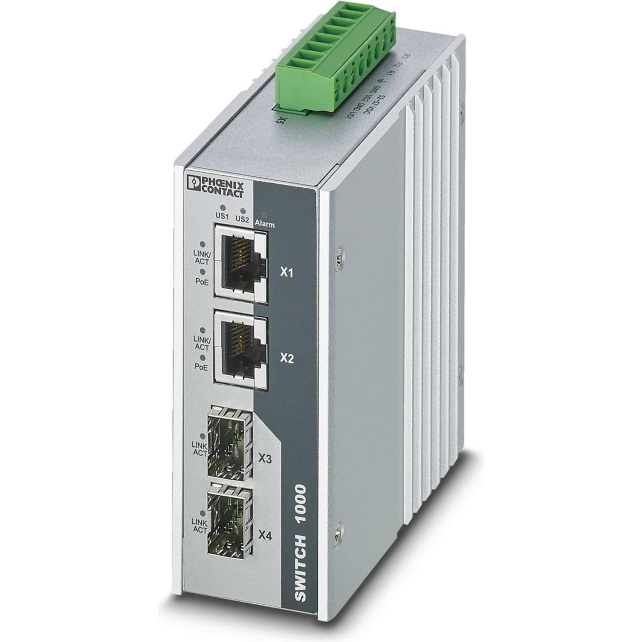 Phoenix Contact FL SWITCH 1000T-2POE-GT-2SFP Switch Ethernet Industriale (4 porte), Switch di rete
