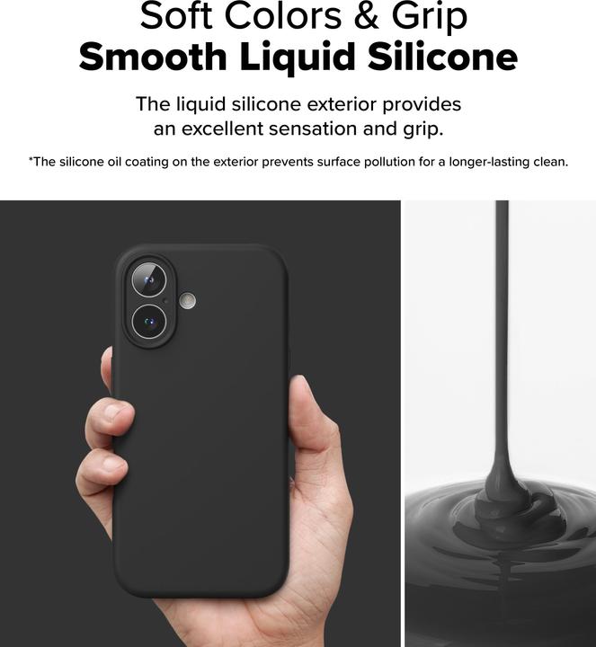 Actual product image Ringke Case for iPhone 16 Plus SILICONE MAGNETIC BLACK (Apple iPhone 16 Plus)