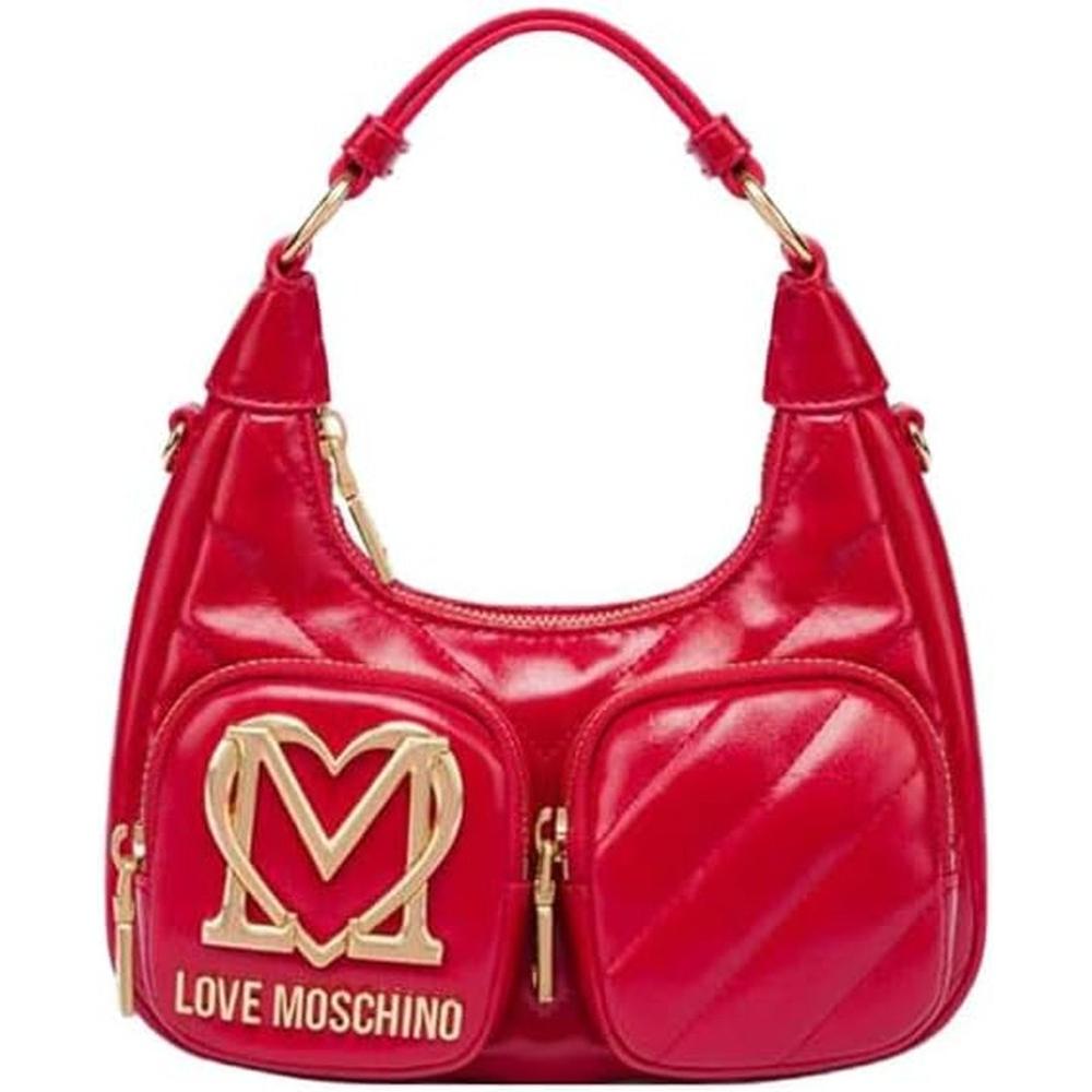 Love Moschino, Vrouwen, Handtas, Quilted Obliquo Damen Schultertasche, Rood