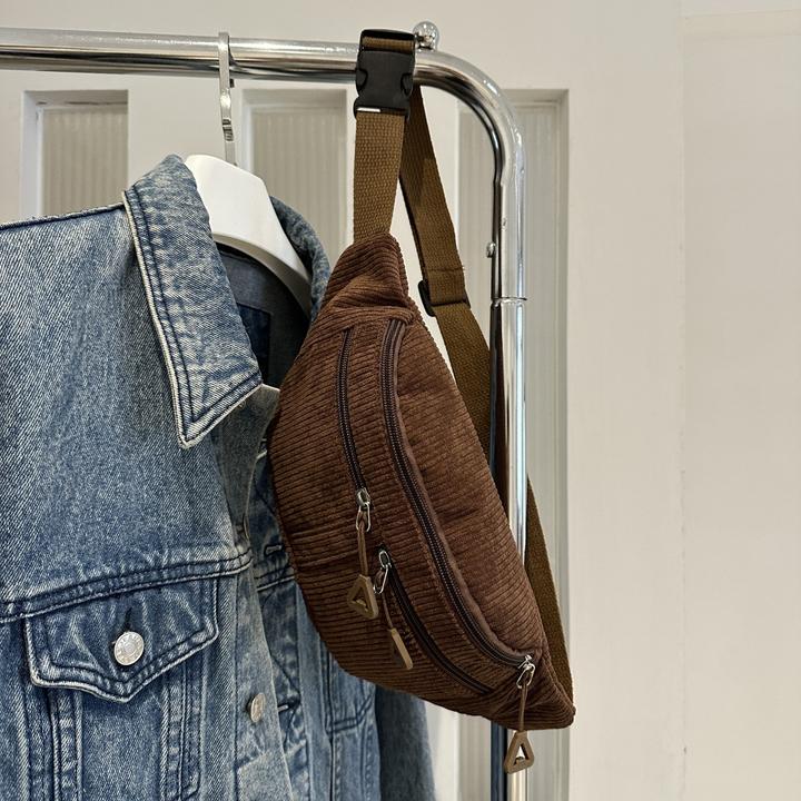 Produktbild Only-Bags.Store Schicke Cord-Crossbody-Slingtasche - vielseitig und bequem, perfekt zum Einkaufen, Spazierengehen