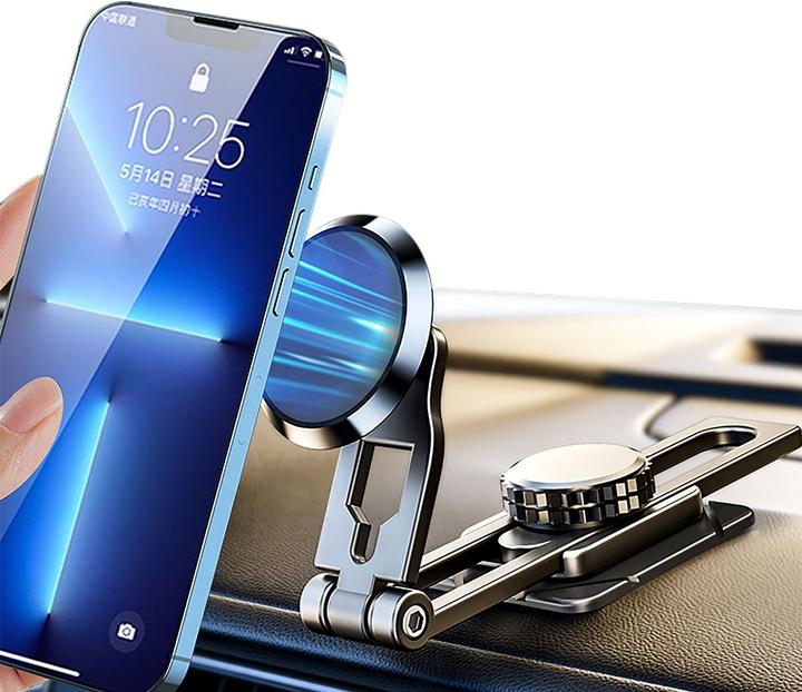 Actual product image Qualo magnetic car windshield holder round clear S black QUSM-S-RCS-01