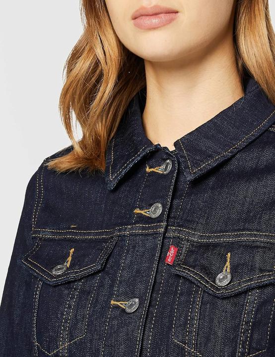 Actual product image Levis Original Trucker Jacket, Pointed Collar, Button Front, Long Sleeves, Chest and Slant Pockets (M)