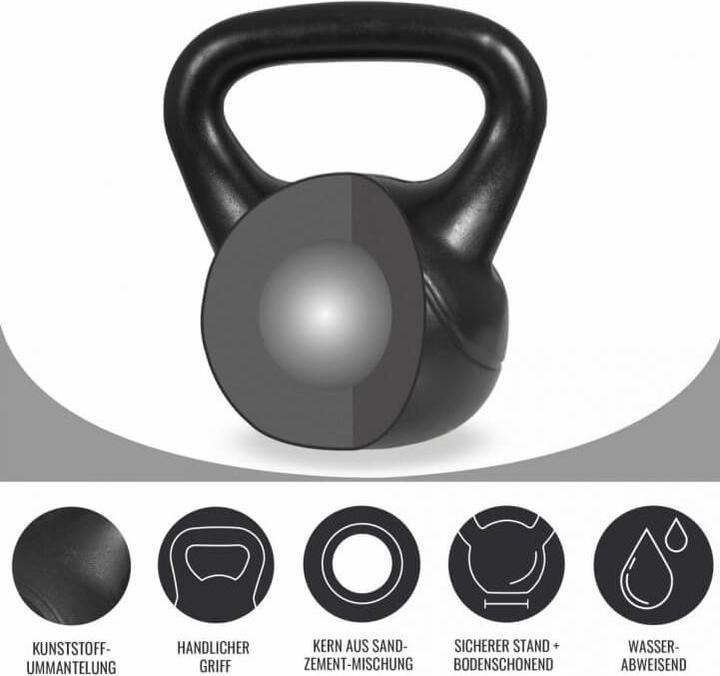 Actual product image Gorilla Sports Kettlebell plastic (1 x 8 kg, 1 x 12 kg, 1 x 10 kg)