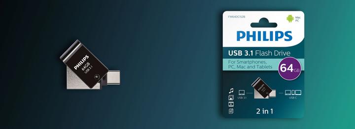 Immagine prodotto Philips FM64DC152B/00 (64 GB, USB-A, USB-C, USB 3.1)