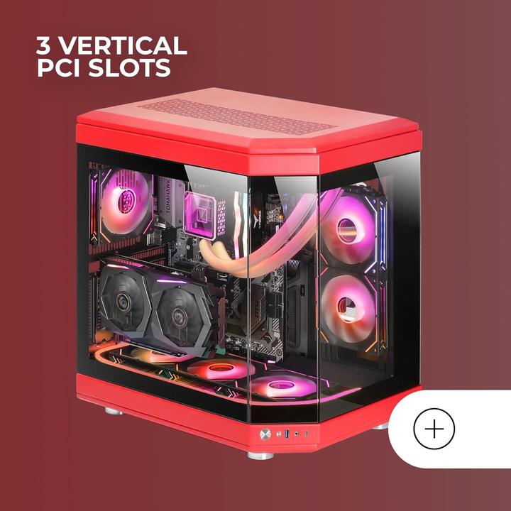 Immagine prodotto Mars Gaming Boitier Moyen Tour ATX MC-3T RGB con pannelli in vetro (rosso)