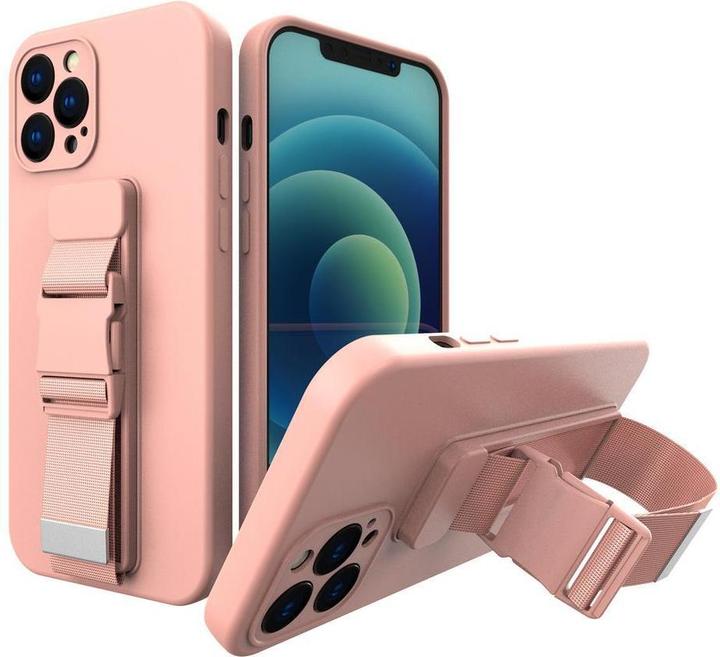 Actual product image Hurtel Rope case gel case with a chain lanyard bag lanyard iPhone 8 Plus / iPhone 7 Plus pink (Apple iPhone 7 Plus, Apple iPhone 8 Plus)