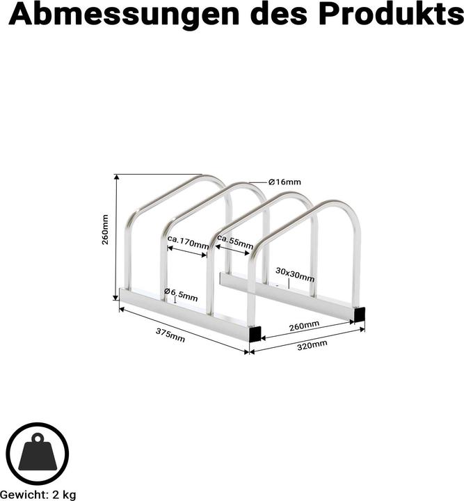Actual product image Toboli Bicycle Stand for 2 Bikes Multiple Rack Made of Galvanised Steel for Indoor and Outdoor