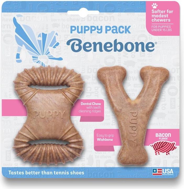 Produktbild Benebone Puppy 2-Pack Dental Chew/Wishbone 10cm - (85411100449) (Kauspielzeug Hund)