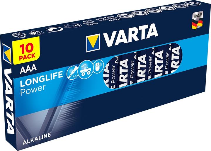 Immagine prodotto Varta Batt Longlife Power Micro AAA 10pcs (10 pz., AAA / LR03 / Micro / R03 / AM4 / MN2400 / KR03, 1100 mAh)