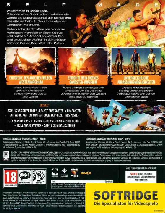 Actual product image Deep Silver Saints Row - Notorious Edition (Windows, DE)