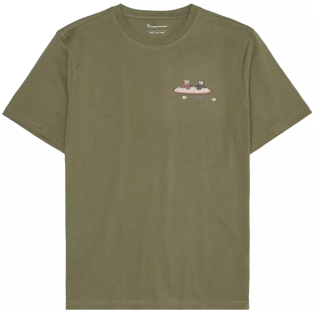 KnowledgeCotton Apparel, Herren, Shirt, Regular S/S Heavy Single Printed, Grün, (XXL)