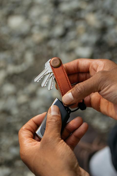 Image du produit Orbitkey Porte-clés en toile cirée - rouge brique