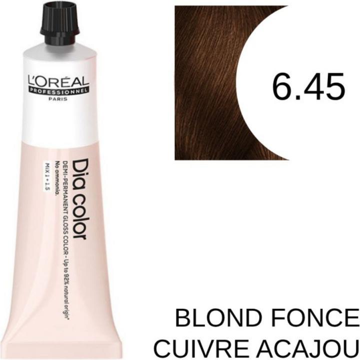 Produktbild L'Oréal Paris Loreal DIA Color 6,45 Dunkelblond Kupfer Mahagoni 60 ml (6.45 Dunkelblond kupferfarben mahagonibraun)