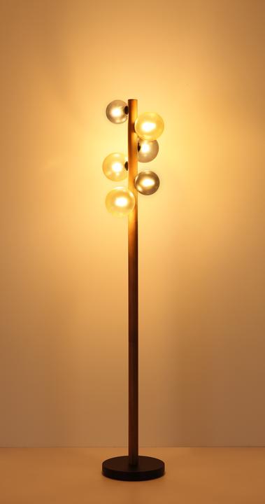 Produktbild Globo Riha G9 Stehleuchte 6-fach 5W Schwarz Matt, Metall 150cm 56133W-6S (G9)