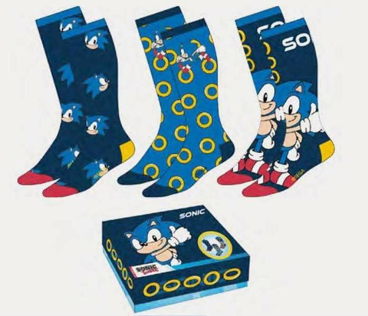 Actual product image Cerdá Sonic the Hedgehog Socks 3-Pack Sonic 35-41 (pack of 3, 35 - 41)