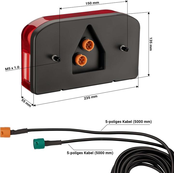 Actual product image Wiltec Trailer rear light (P21/5W)