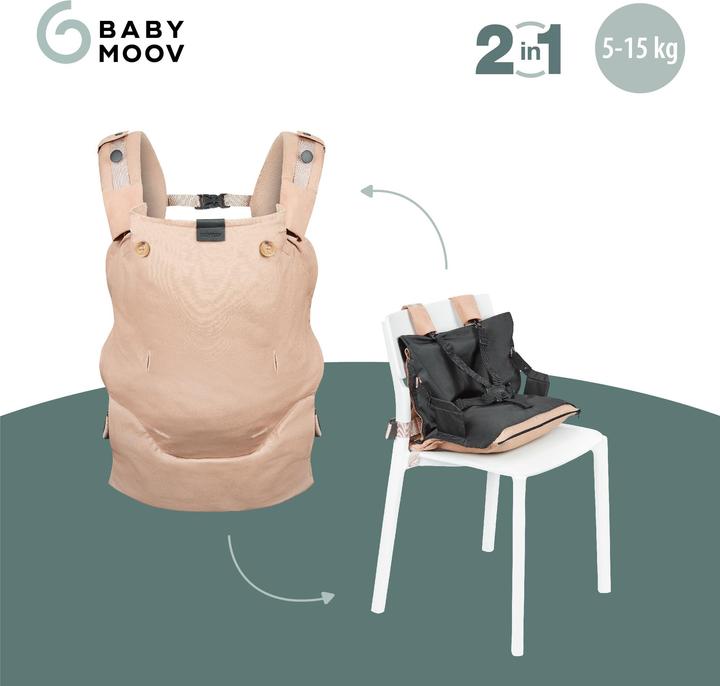 Actual product image Babymoov Moov & Boost adaptable baby carrier - Hazelnut beige