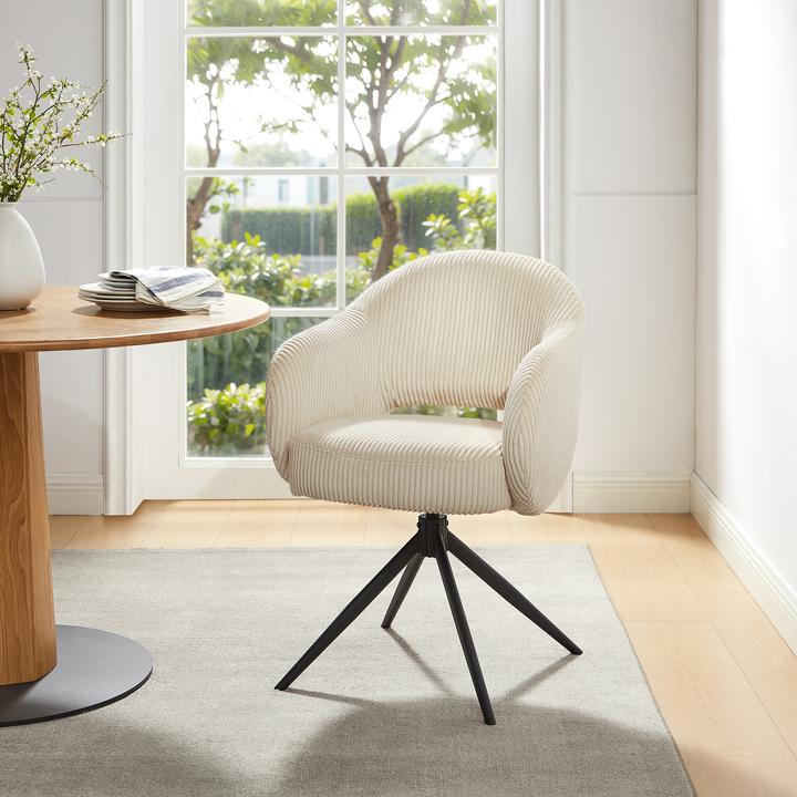 Image du produit SIT Möbel Fauteuil aspect velours côtelé beige avec