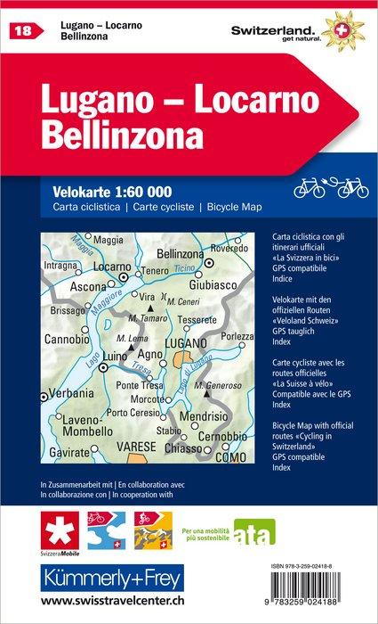 Immagine prodotto Mappa ciclistica Lugano - Locarno - Bellinzona No. 18