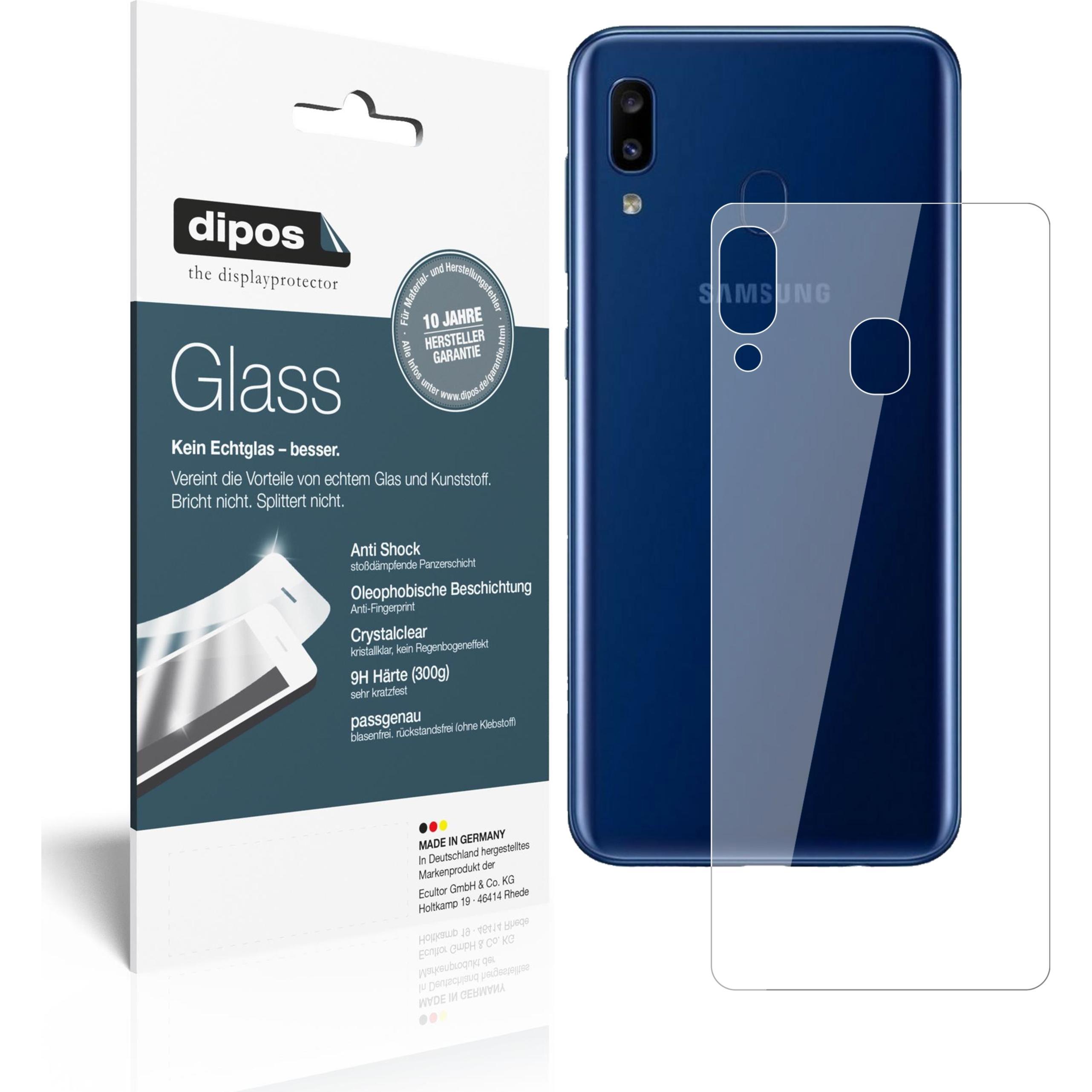 Dipos Displayschutz Anti-Shock (2 Stück, Samsung Galaxy A20), Smartphone Schutzfolie, Transparent