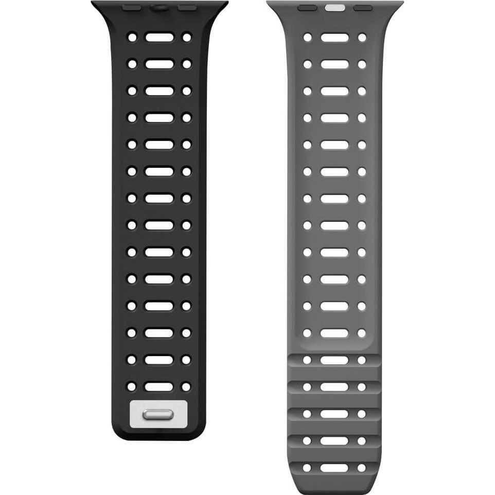Thumbnail - Cover-Discount Apple Watch 42/41/40mm - Silikon Sportarmband zweifarbig (Silikon), Uhrenarmband, Grau