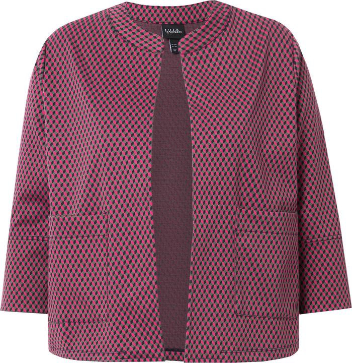 Produktbild Ulla Popken Jacquard-Jacke, offene Form, Rundhals, 3/4-Arm (58)