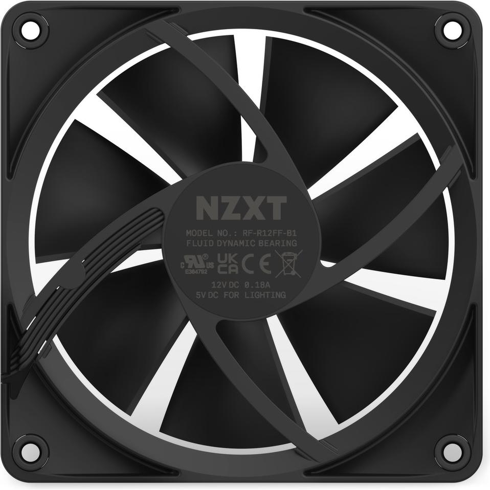 NZXT F120 RGB (120 mm, 1 x), PC Lüfter, Schwarz