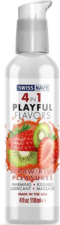 Actual product image Swiss Navy 4 in 1 Straw-Kiwi Pleasures 4 oz/118 ml (118 ml)