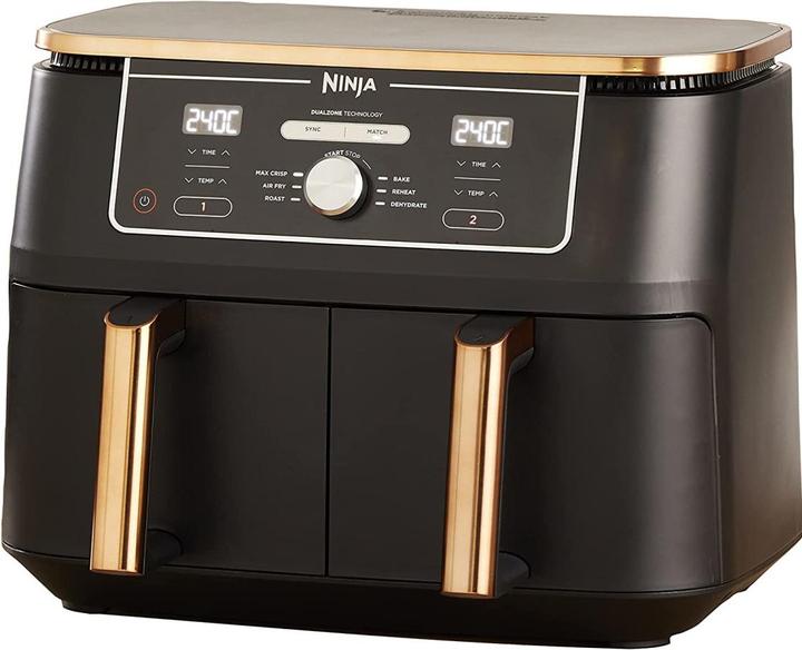 Ninja AF400EU Foodi MAX Dual Zone Hot Air Fryer, 9.5 litre capacity, 2 compartments, 6 functions -...