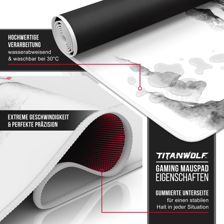 Actual product image Titanwolf Gaming Mouse Pad, 900 x 400mm XXL Speed Gaming Mouse Mat, Mousepad Extra Large Surface, Ink Sakura 5 (XXL)