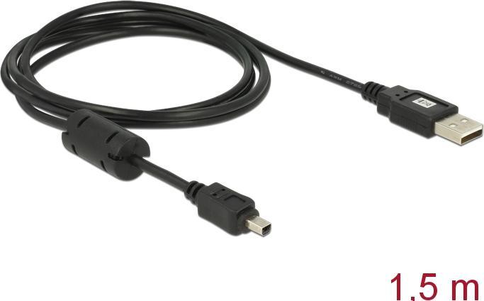 Produktbild Delock Kamera Kabel USB-B mini 4pin USB-A 1,5m Stecker-Stecker (1.50 m, USB 2.0)