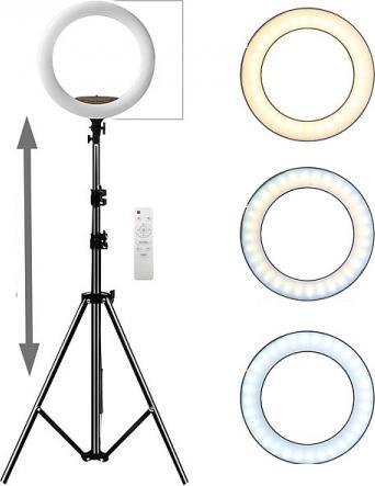 Produktbild Somikon XL-LED-Ringlicht mit Smartphone-Halter (Ringlicht)