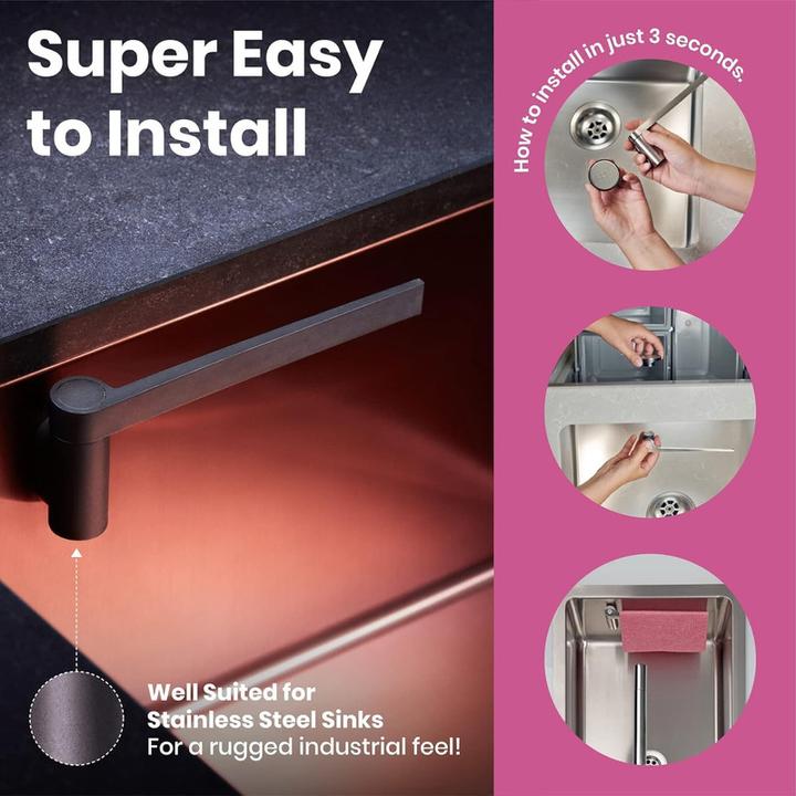 Actual product image Happy Sinks Magnetischer Geschirrtuchhalter - Geeignet für Metallsenken