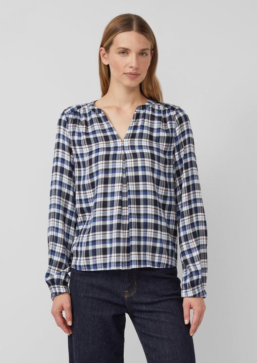 Immagine prodotto s.Oliver Bluse Karo-Bluse mit Faltendetail und elastischen Ärmelbündchen (46)