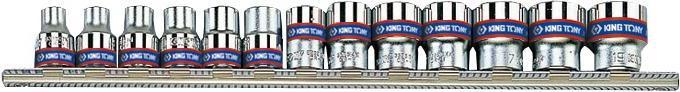 King tony Duo Vasos 3/8" Hexagonales - 13Pzas (3/8")