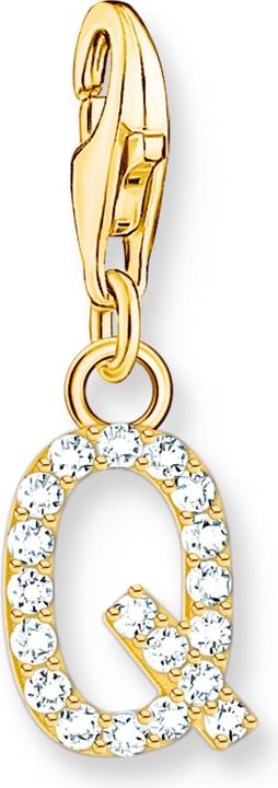 Immagine prodotto Thomas Sabo Ciondolo Charm Lettera Q con pietre bianche Placcato oro (Argento 925)