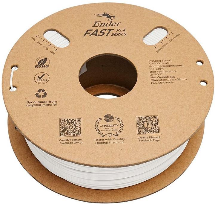 Actual product image Creality Filament PLA Fast Weiss (PLA, 1.75 mm, 1000 g)