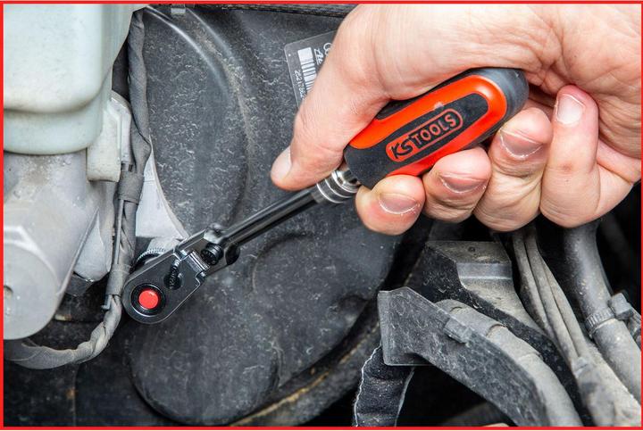 Image du produit KS Tools Cliquet réversible inclinable télescopique 1/4" SlimPOWER, 72 dents, longueur (1/4")