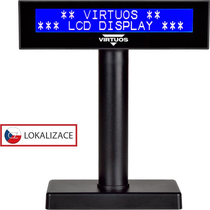 Actual product image Virtuoso LCD customer display Virtuos FL-2026MB 2x20, USB, black