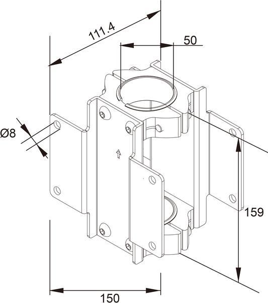 Actual product image Multibrackets M Pro Series - Dual Pole Clamp (Mounting- / Adapterplates)
