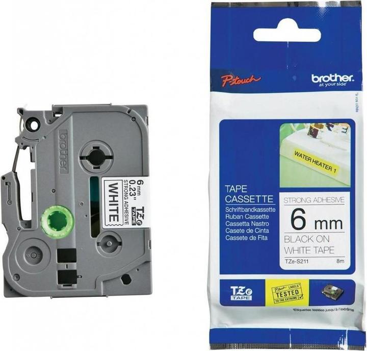 Actual product image Brother Tze-S211 (0.60 cm, White, Black)
