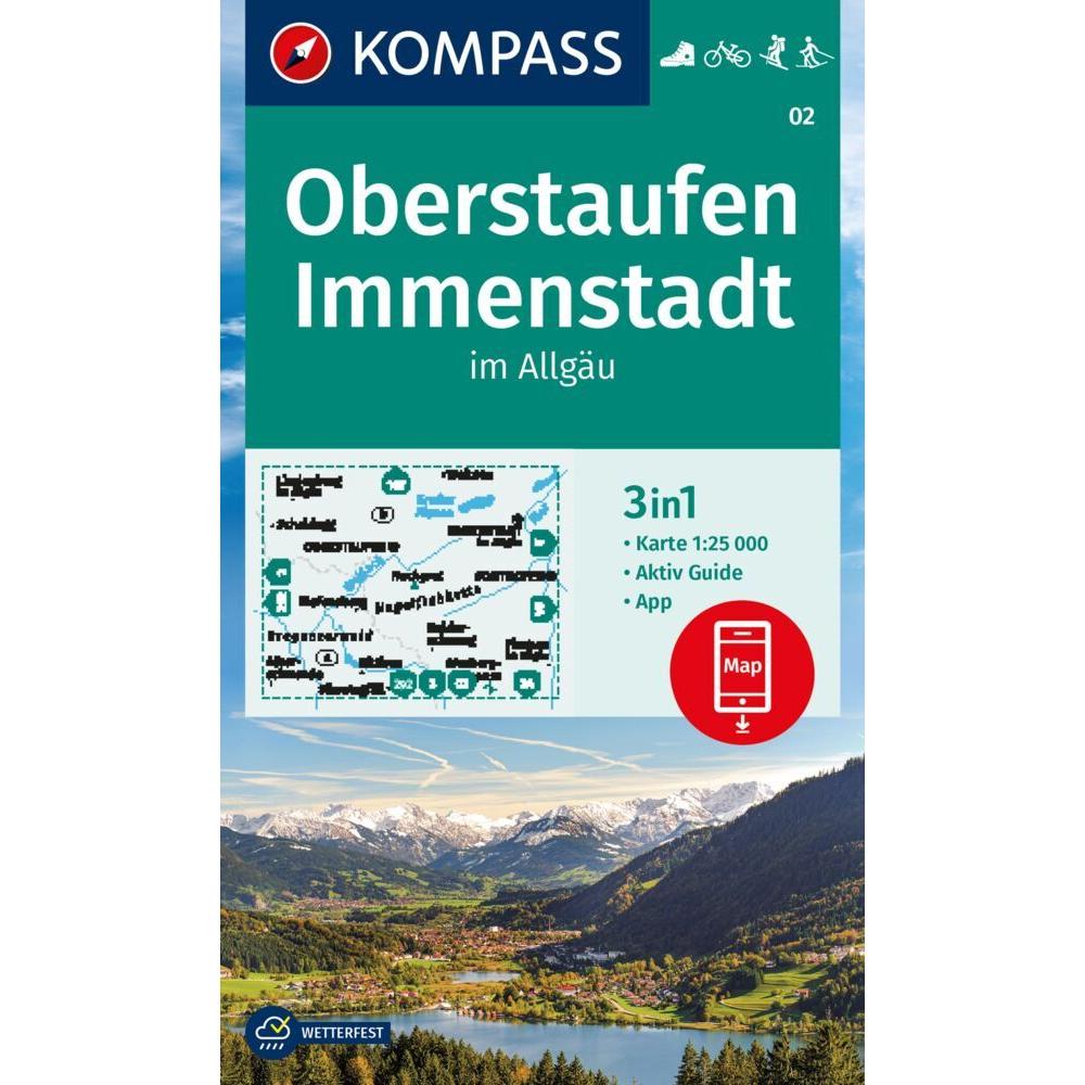 KOMPASS Wanderkarte 02 Oberstaufen, Imm, Landkarte