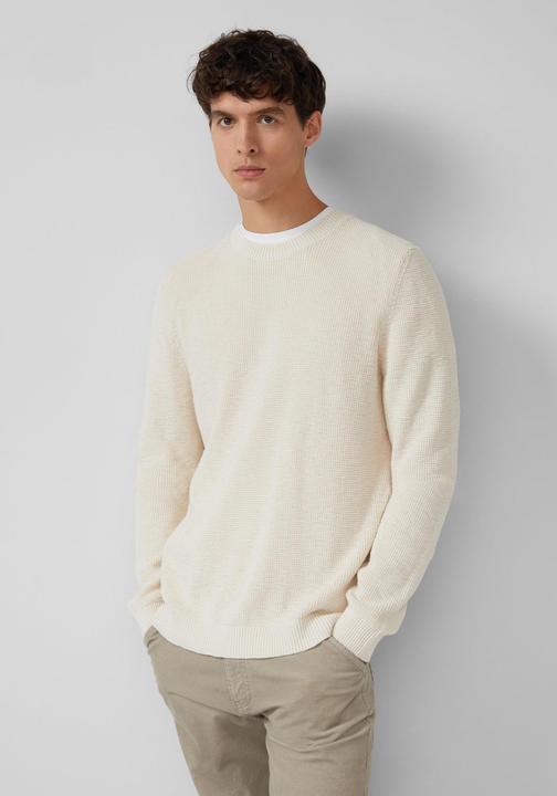 Produktbild s.Oliver Strickpullover Strickpullover mit Crew Neck und Strukturmuster (M)