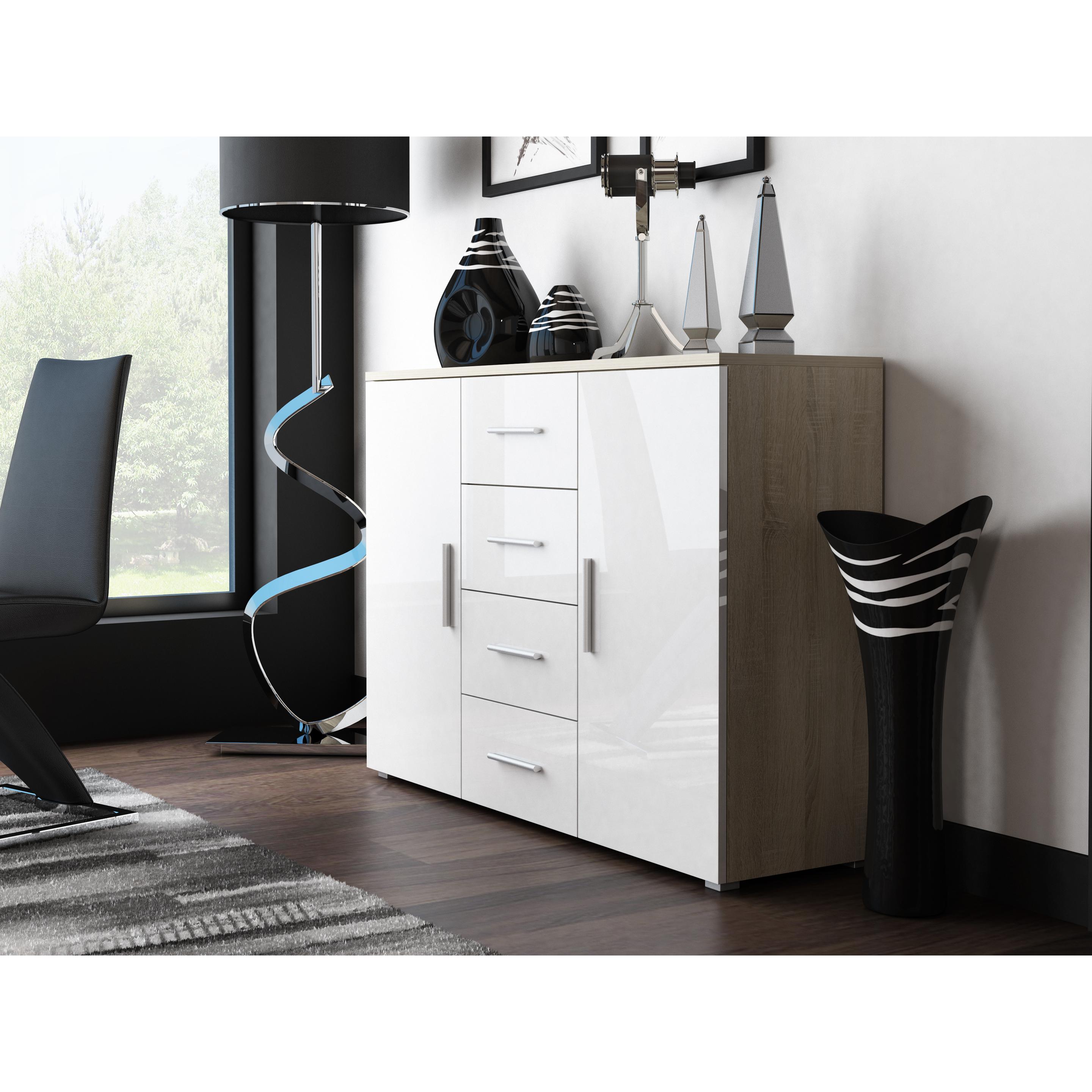 Thumbnail - Cama, Kommode + Sideboard, UNI DS/BI Wohnzimmer-Sideboard 2 Tür(en) (132 x 38 x 92 cm)